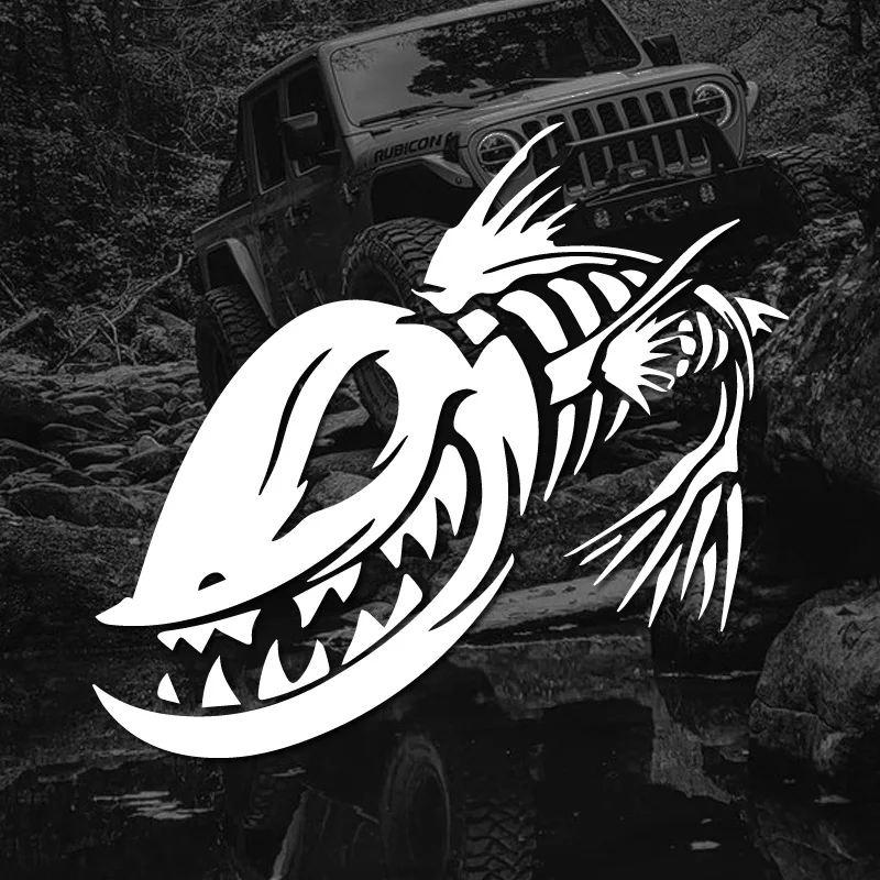 

Наклейки с черепом в виде рыбного скелета, классные наклейки для любителей рыбалки, высокое качество для автомобилей, грузовиков, мотоциклов и ноутбуков!