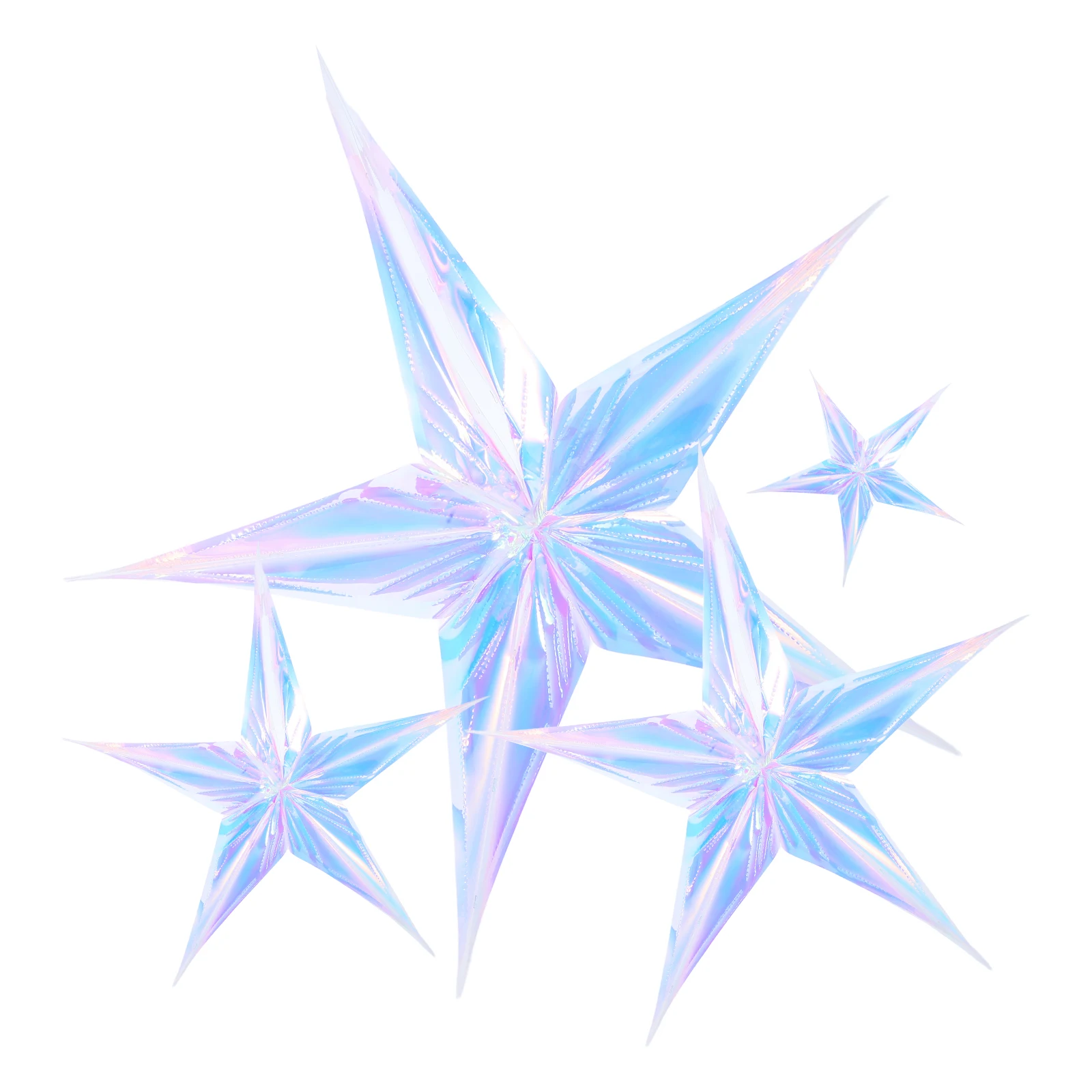 

4Pcs Iridescent Star Party Decorations Five Pointed Hanging Ornaments Christmas Tree Wedding Backdrop Banner Supplies Glitter