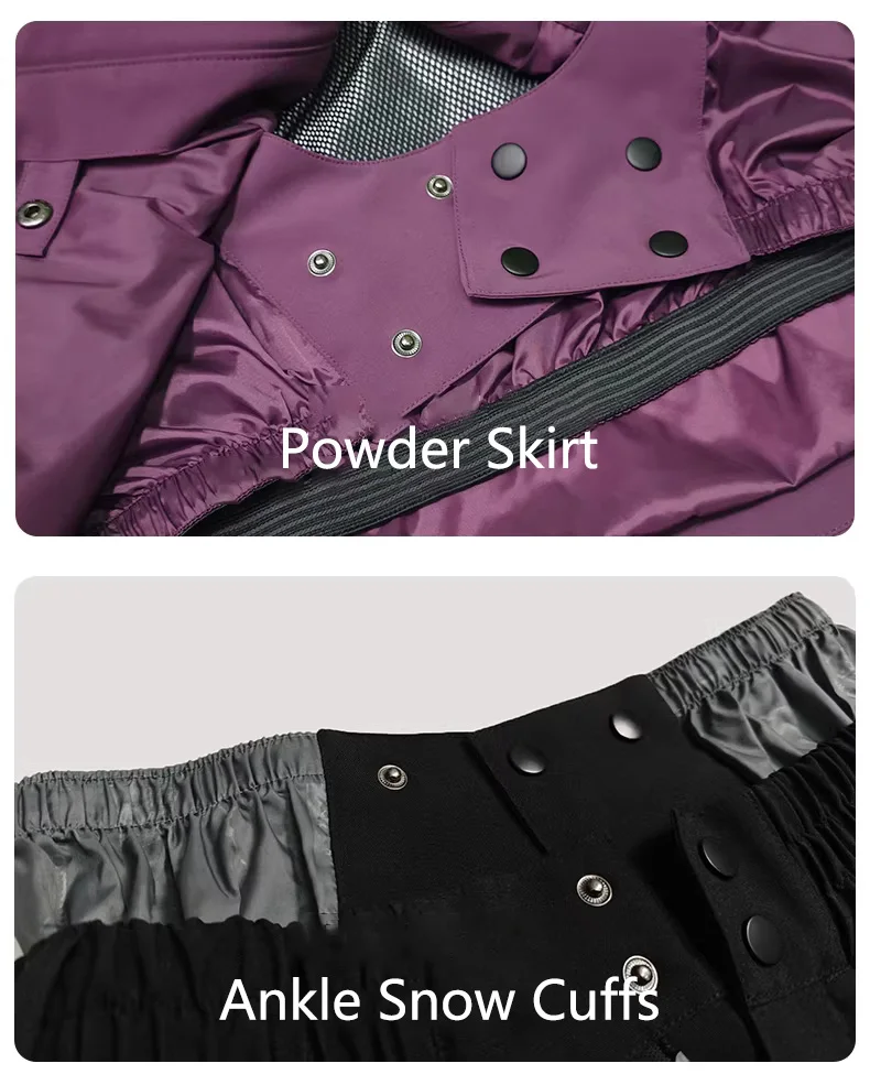 John Snow Unisex Streetwear Graffiti-Print Skijacke & Skihose mit Taped-Seams, Wasserdicht, für Snowboard, Winter, Outdoor, Schneebekleidung – Detail 10