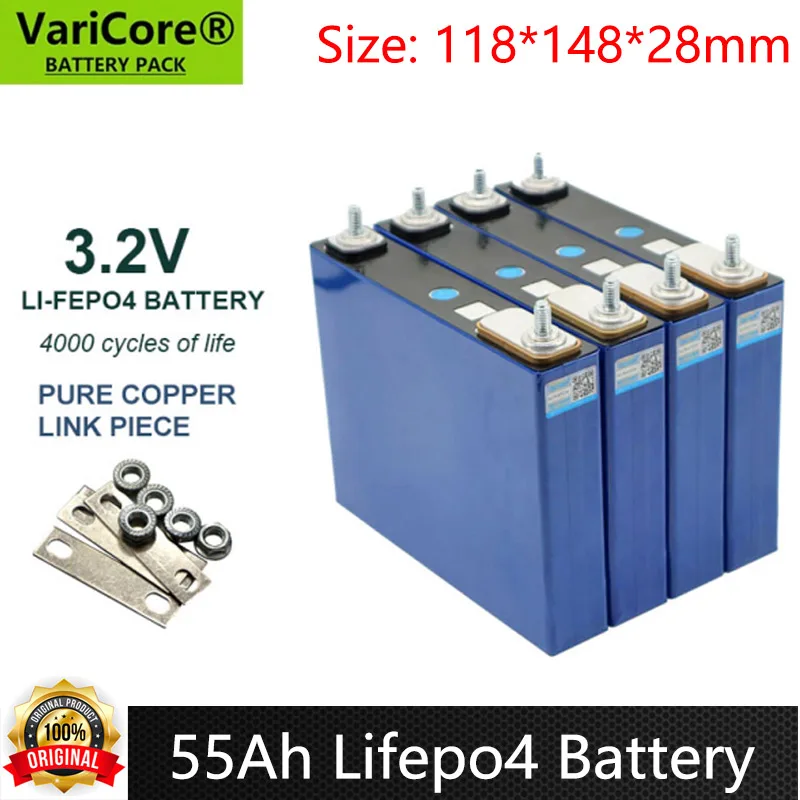 

Original VariCore 3.2V 55Ah Lithium iron Phosphate Battery Pack Rechargeable LiFePO4 Cell DIY 12V 24V For Electric Vehicle