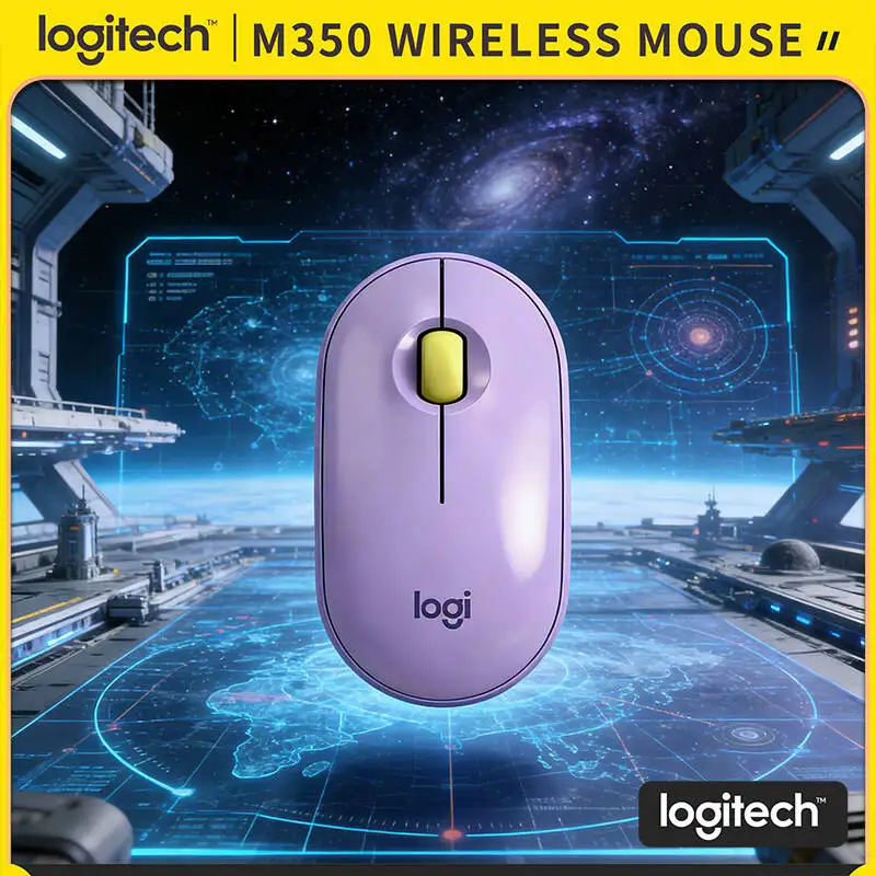 

Logitech M350 Pebble Portable Mouse - Ultra-Slim, Bluetooth & USB, Silent Operation, 77g Lightweight, On-the-Go Work Ready