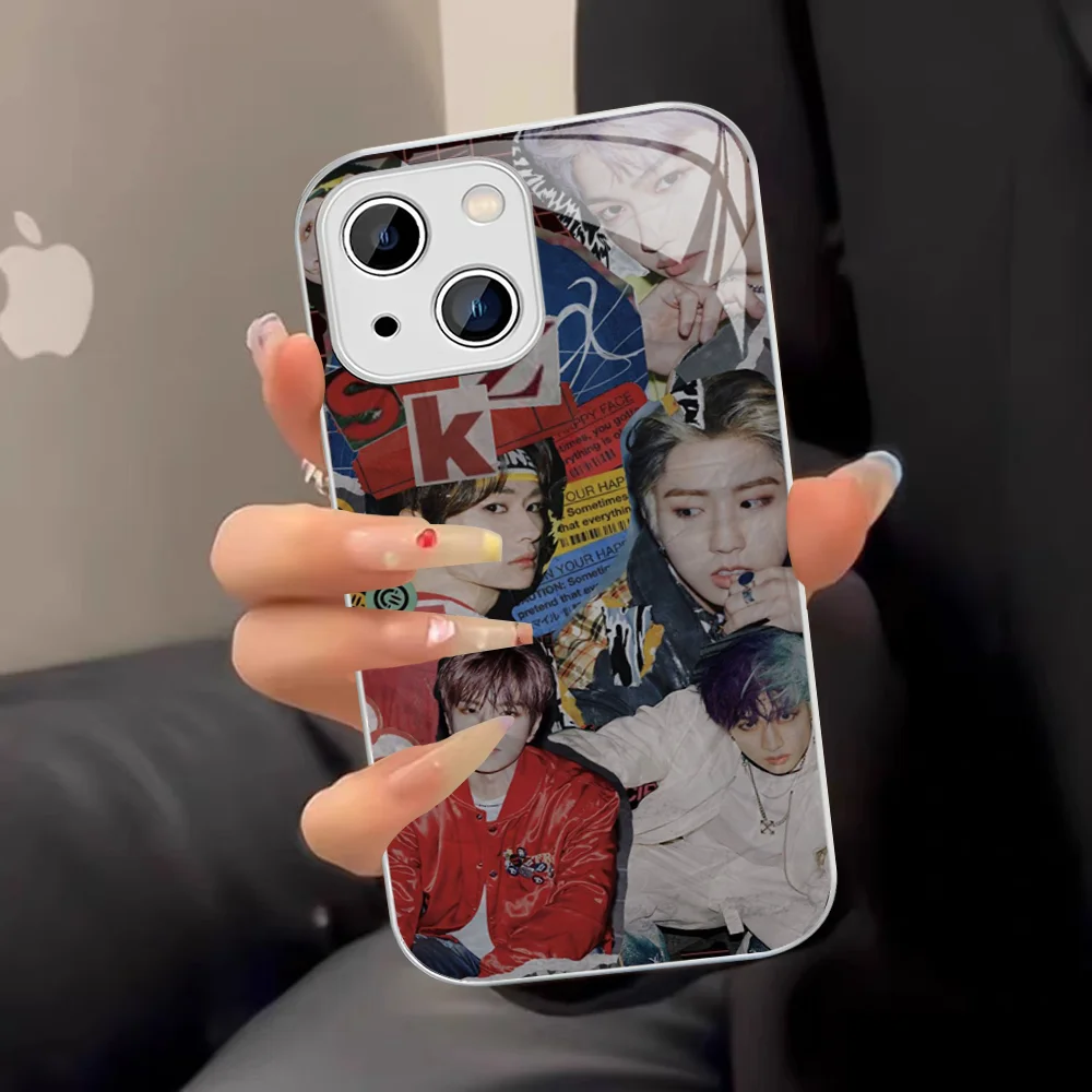 Kpop S-StrayS_K-Kids Phone Case Tempered Glass For Iphone 14 13 12 11 Pro Mini XS MAX 14Plus X XS XR Cover