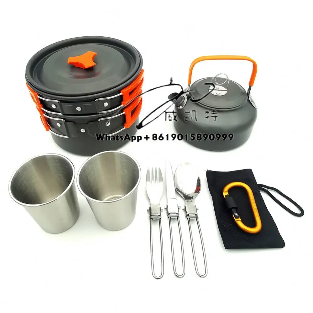 

Baiyuheng Outdoor Kitchen Supplies Teapot Combination Portable Camping Barbecue Stove Cooking Pot Set Non Stick Cookware Sets