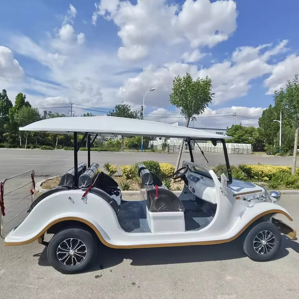 The 2025 best-selling premium classic 8-seat electric sightseeing vehicle and luxury retro golf cart are suitable for theme park
