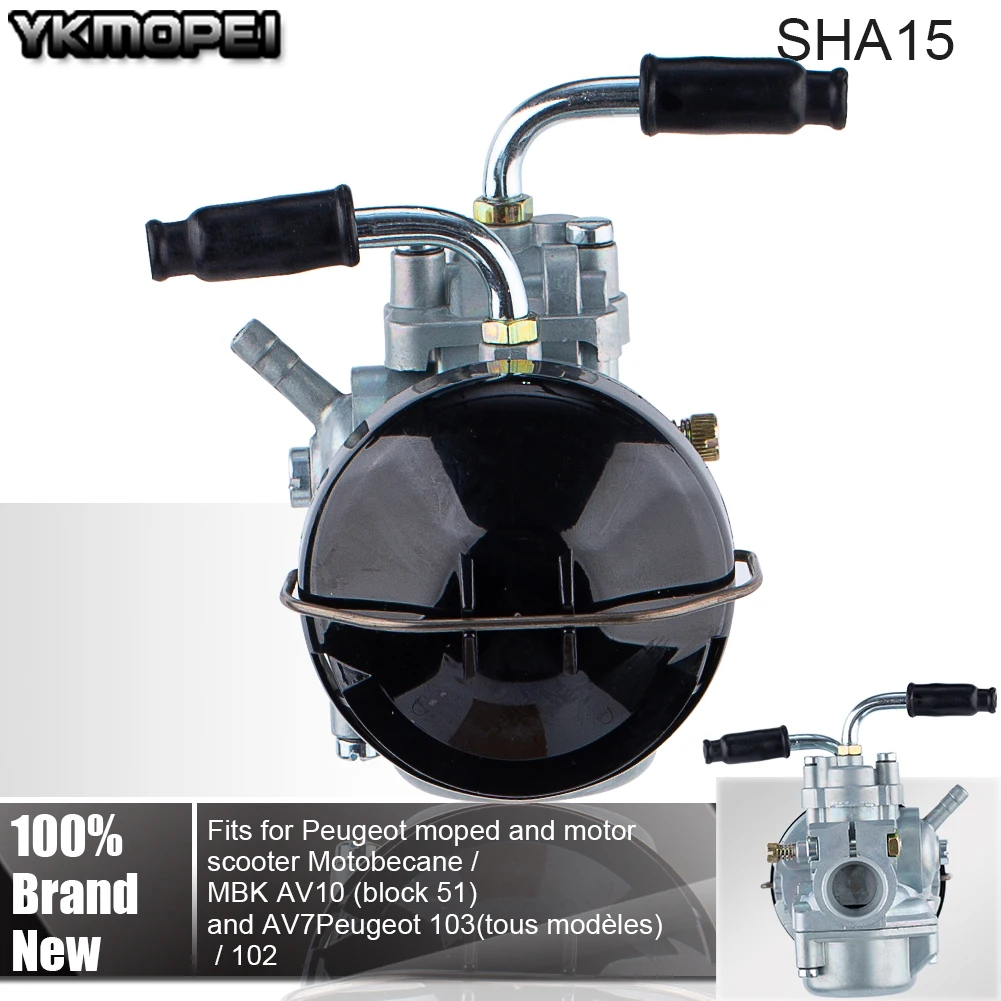 15mm Motorcycle Carburetor For Dellorto SHA4 SHA15 Bing Vergaser Carb Peugeot 103 MBK 51 AV10 AV7 2 Stroke Motorbike Dirt Bike