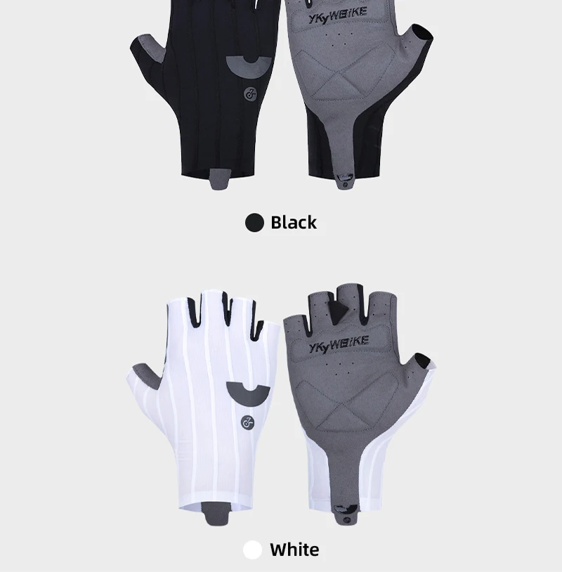 YKYWBIKE Fahrradhandschuhe, gewebt, aerodynamisch, gestreift, Fahrrad-Sporthandschuhe, rutschfeste Reithandschuhe, stoßdämpfende Rennradhandschuhe – Detail 13