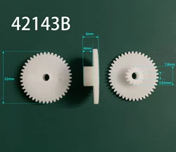 더블 플라스틱 기어 스팀펑크 액세서리, 장난감 액세서리, 42143B, 0.5M 기어 OD = 22mm, 42 톱니 + 12 톱니, 3.05mm 구멍