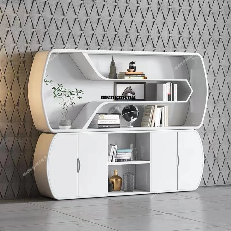 Q181 Italian Minimalist Bookcase File Cabinet Modern Display Cabinet Simple Background Office Storage