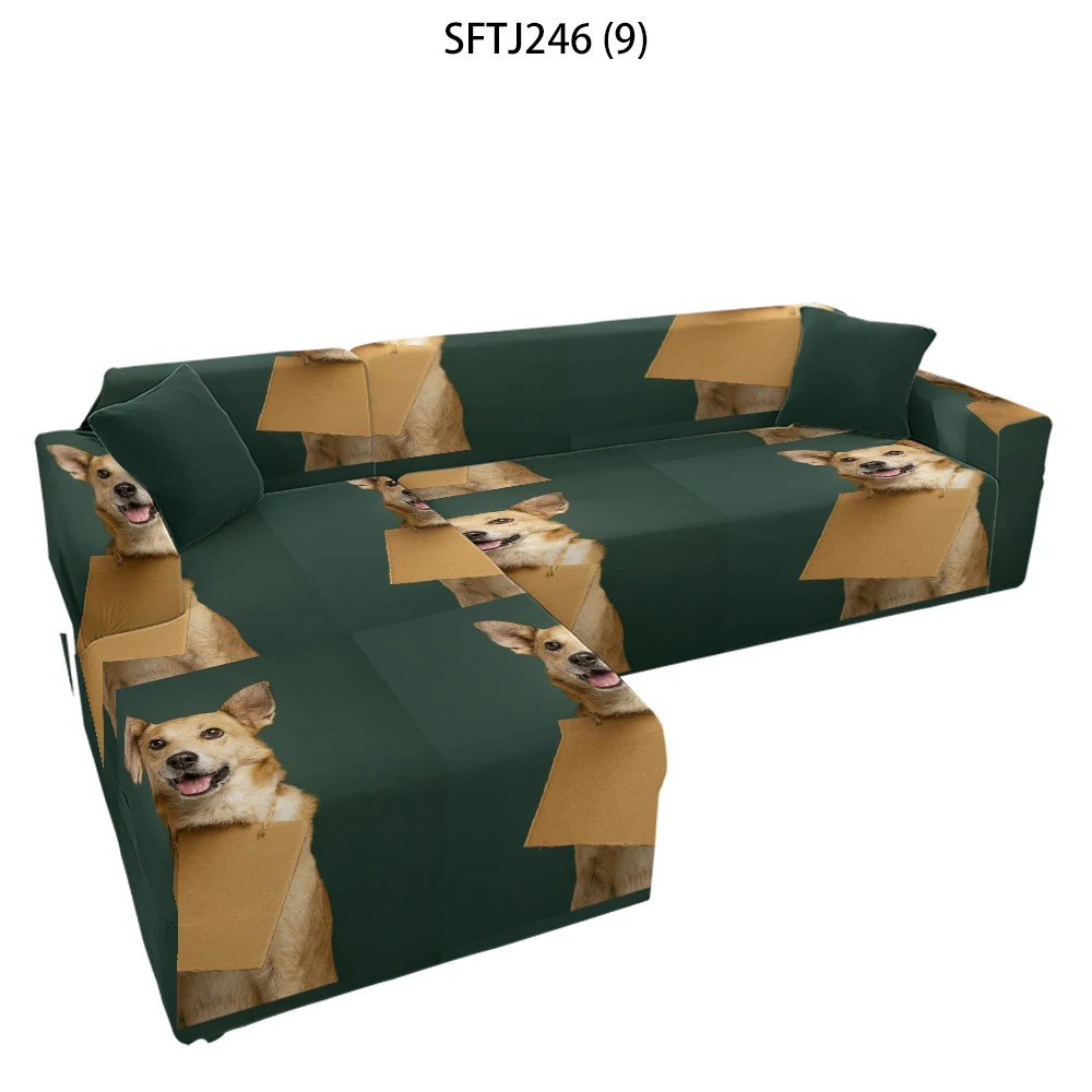 Animal Cat Dog   Cover Sofa 1/2/3/4-Seat Sectional L-Shape All-Inclusive Elastic Sofa Seat Cover Slip-Resistant Strech Cover