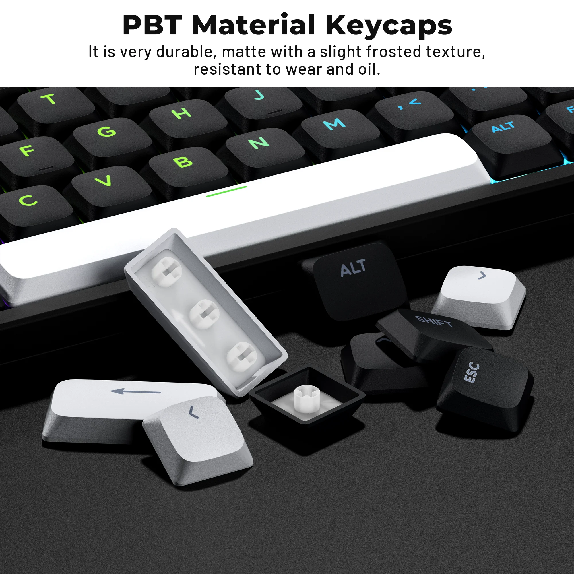 XVX Keycaps 118 Keys Horizon Low Profile Keycaps Uniform Profile Double-Shot Keycap Set Game Mechanical Keyboard Skyline Keycaps