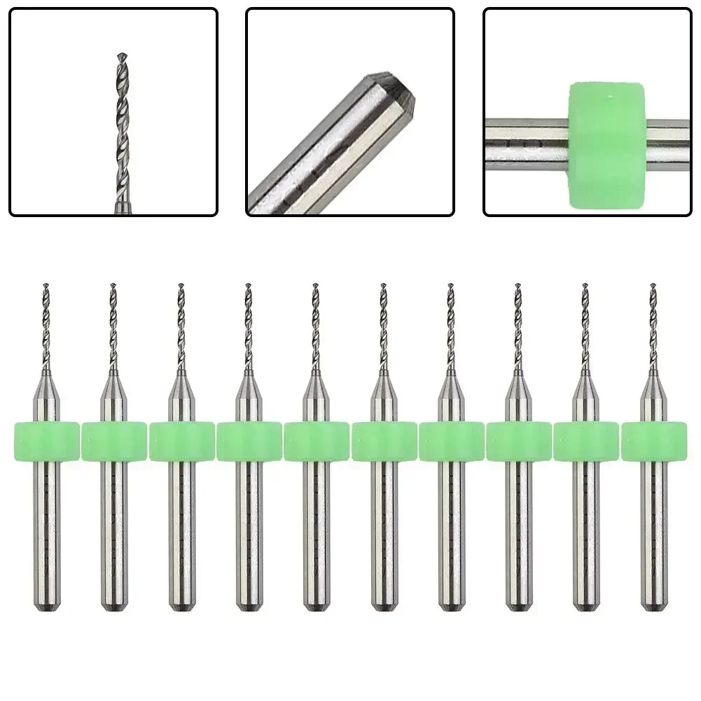 10 pçs mini brocas de carboneto cnc conjunto de broca placa de circuito de impressão broca para placa pcb carboneto de tungstênio aço brocas