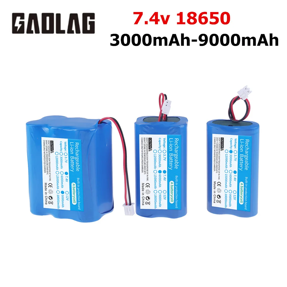 Akumulator 7,4 V 3000 mah 6000 mAh 9000 mAh z wtyczką XH2.54 18650-2S do części głośnikowych megafonów