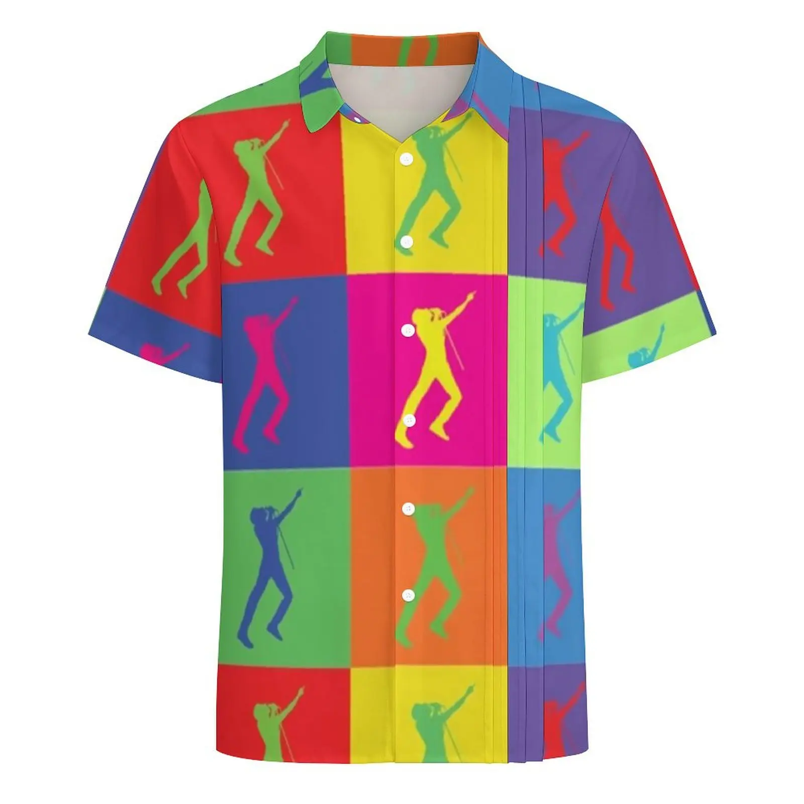 Chemise de plage imprimée Queen pour hommes, Freddie Pop Art, chemises hawaïennes décontractées, chemisiers élégants, haut imprimé Harajuku, manches courtes