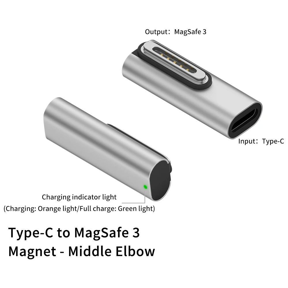 Tipo-C Fêmea para Magnético USB PD 140W PD Adaptador de Carregamento Rápido Conector Fêmea para Magsafe 3 2 1 para Macbook Air/Pro