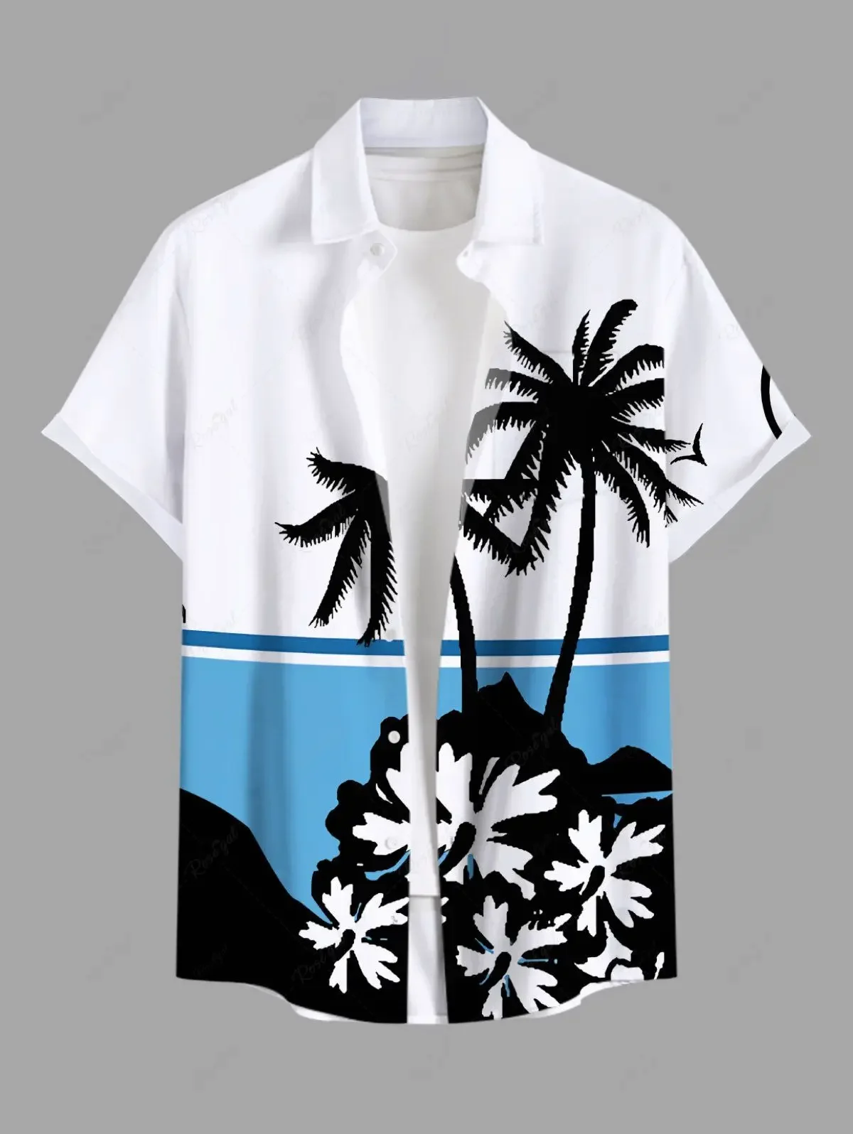 

Men's Summer Tiki Hawaiian Shirt, 3D Print Short Sleeve Button Lapel Shirt, Oversized Tops, Casual Aloha Shirts for Men