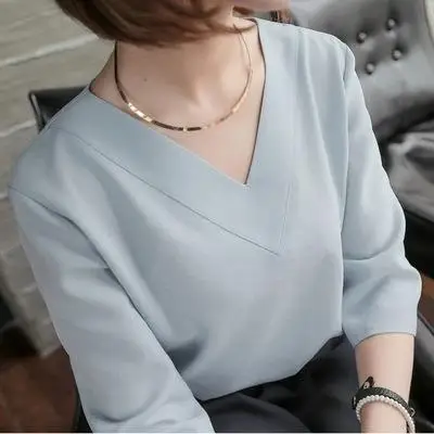 

Women's Casual Sle ort Sve irt Mid-Length Collared Sved Top Loose Fit Cotton Blend Summer Faion Basic Color