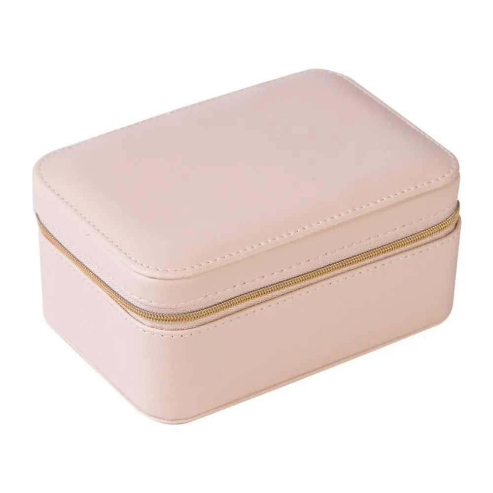 

Double-Layer Jewelry Storage Box Portable PU Leather Jewelry Storage Case Space-saving Multi-Functional Earring Storage Box