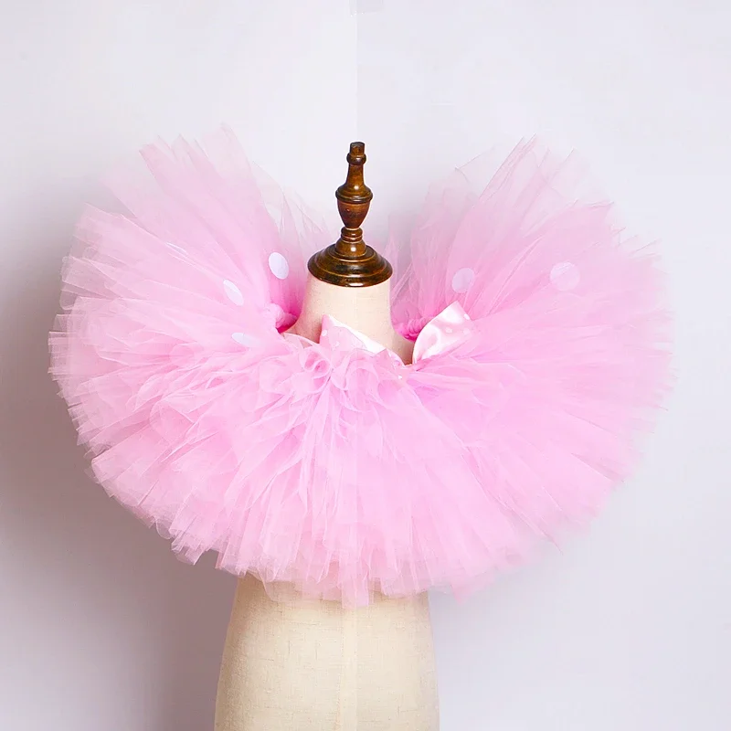 HN8 Falda tutú de Minnie rosa para niñas pequeñas, tutús esponjosos para fiesta de cumpleaños, faldas de tul para niñas y niños, Halloween) 4Dc