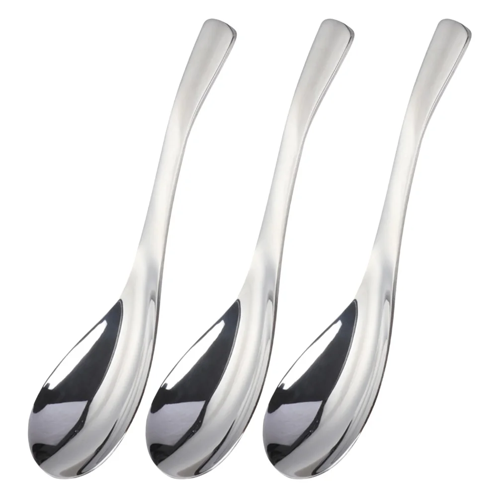 

3pcs Stainless Steel Spoons Dishwasher Safe Easy Maintain Daily Meal Take Out Case School Work Travel Kitchen Bar