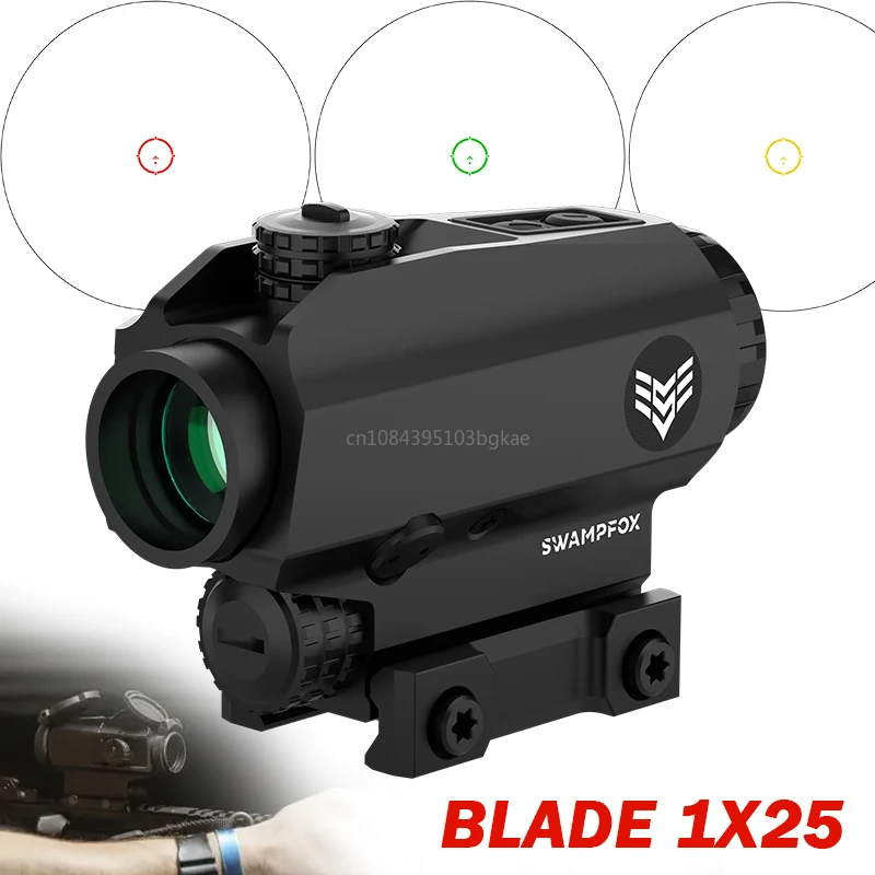 

Original SWAMPFOX Blade Prism Scope 1X25 Bullet Rise Compensating Reticle Compensates for Optic Height Over Bore IR BRC Reticle