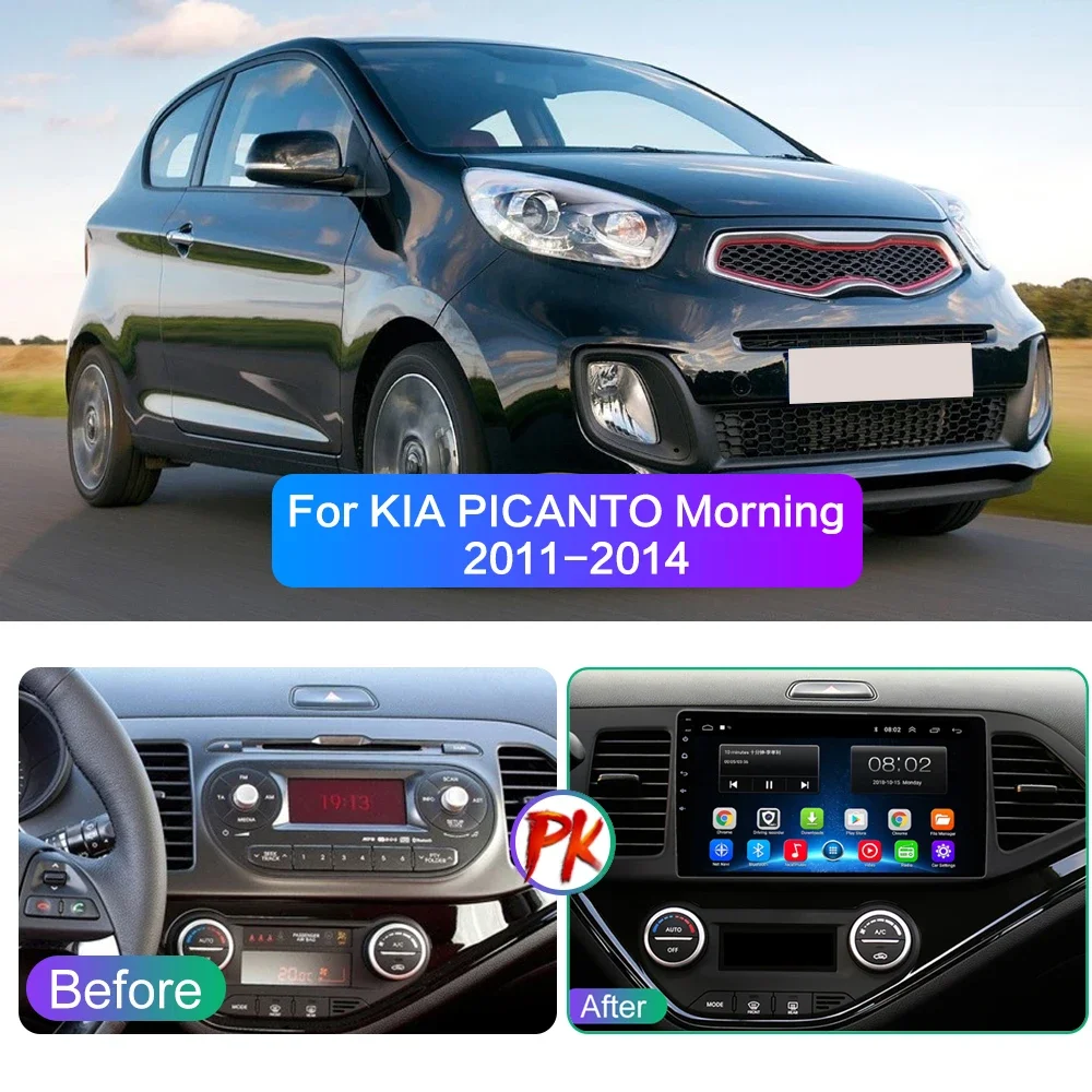 

8GB+128GB 4G Android 13 Radio For KIA PICANTO Morning 2011-2016 Car stereo Multimedia Player Carplay Auto GPS navigation 2DIN