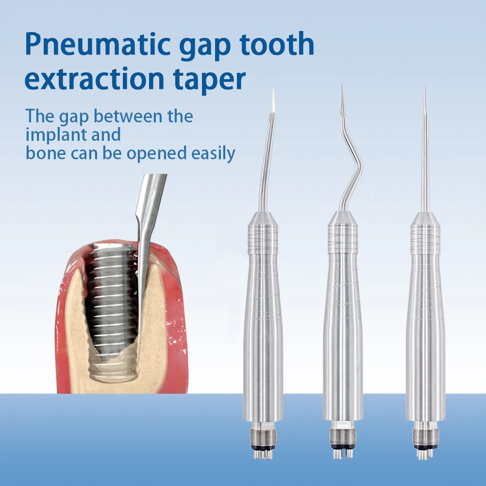4 Hole Dental Tooth Extraction Surgery Instruments Turbine Pneumatic Elevator Set Tools with 5 Tips for Clinic Dentistry Tools