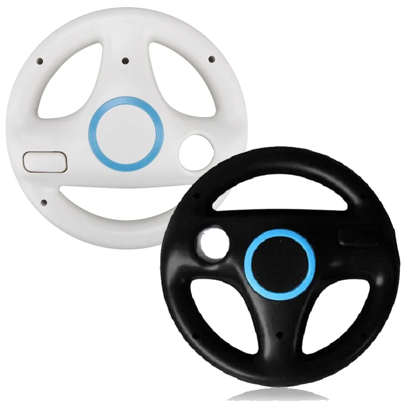 Steering Wheel For Nintendo Wii Remote Controller Mario Kart Racing Games Black White Racing Wheel Plastic Innovative Exciting