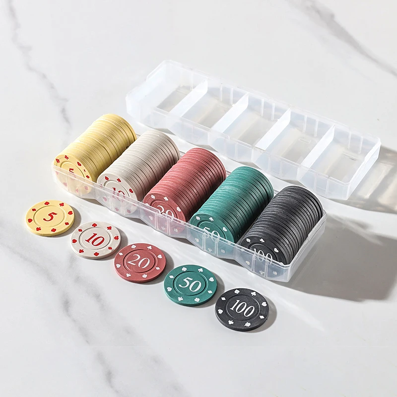 

100 Chips Holder 5 Grids Organizer Display Cabinet Party Game Professional Acrylic Poker Chip Holder Tray Holds