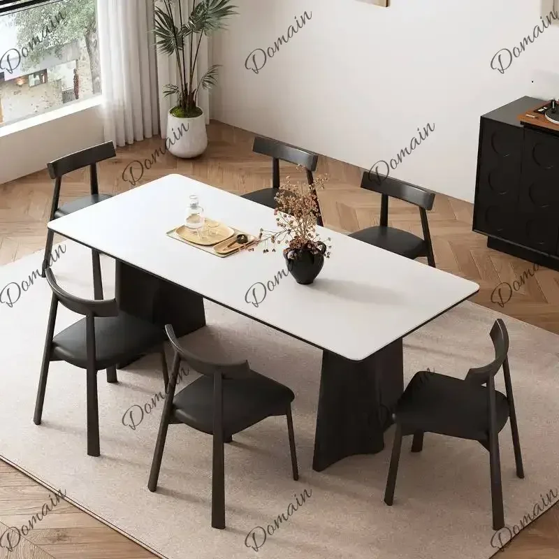 9WQ Ornament Modern Dining Table Industrial Solid Wood Luxury Kitchen Dining Table Camping Outdoor Mesa Comedor House Furniture
