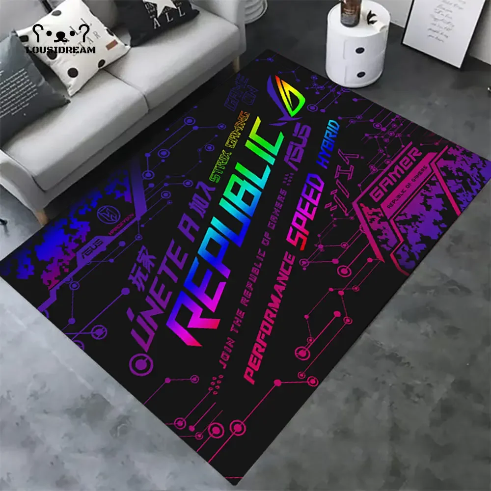 

Game Room Carpet ROG Anime Fashion Computer Desk Mat Gemer Gaming Bedroom Living Room Area Rug Non-Slip Household Rugs