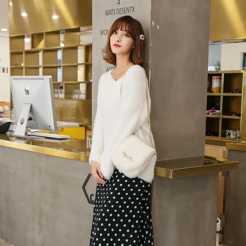 Bolso de cuero de visón auténtico, bandolera para mujer, bolso para teléfono móvil, bolso de hombro para mujer, bolso cruzado para mujer, bolso de mano para mujer