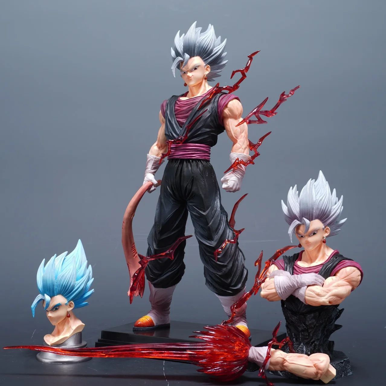 

Anime Dragon Ball Z Super Saiyan Vegetto 3 Heads PVC Action Figures Son Goku Vegeta Battle Statue Model Kids Toys Doll Gifts