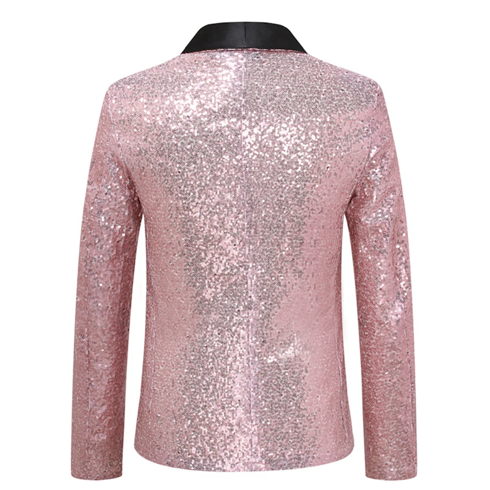 

Men's Shiny Sequin Jacket Casual Performance Blazer for Nightclubs and Prom Events Attractive and Stylish Design