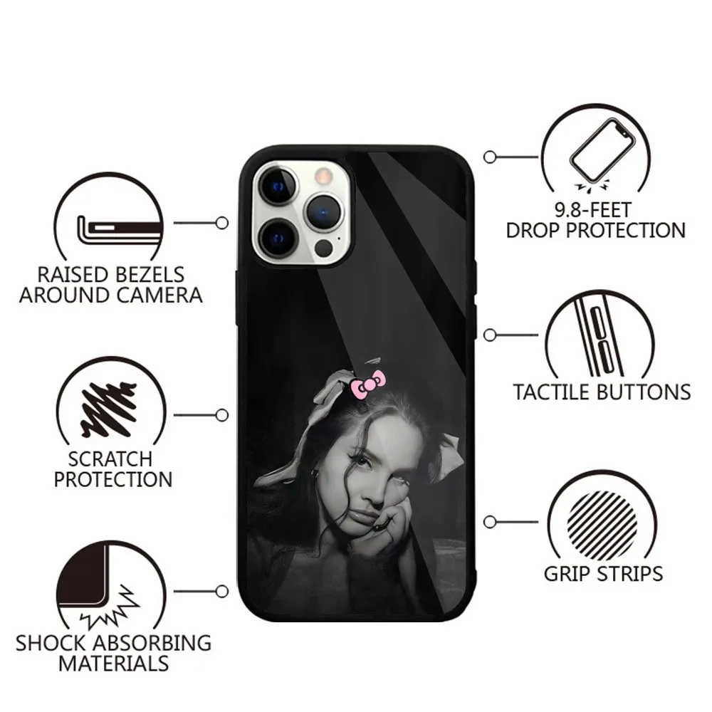 L-Lana Del Rey Singer Phone Case For iPhone 16,15,14,13,12,11,Plus,Pro,Max,Mini Magsafe Magnetic Wireless Charging