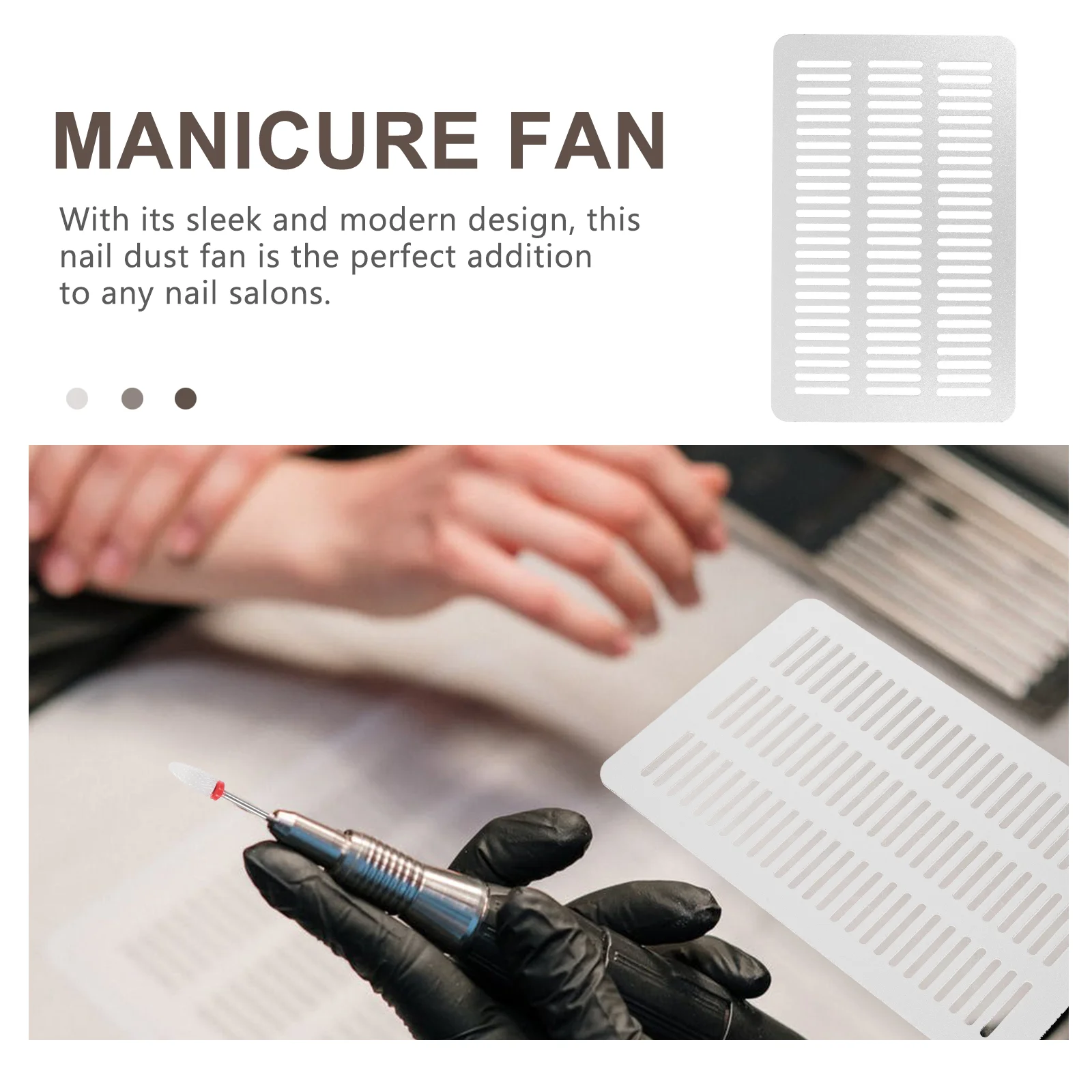 Capa para ventilador de mesa de manicure, lâmpada elegante para unhas, bom acessório para ferramentas, ferro de metal
