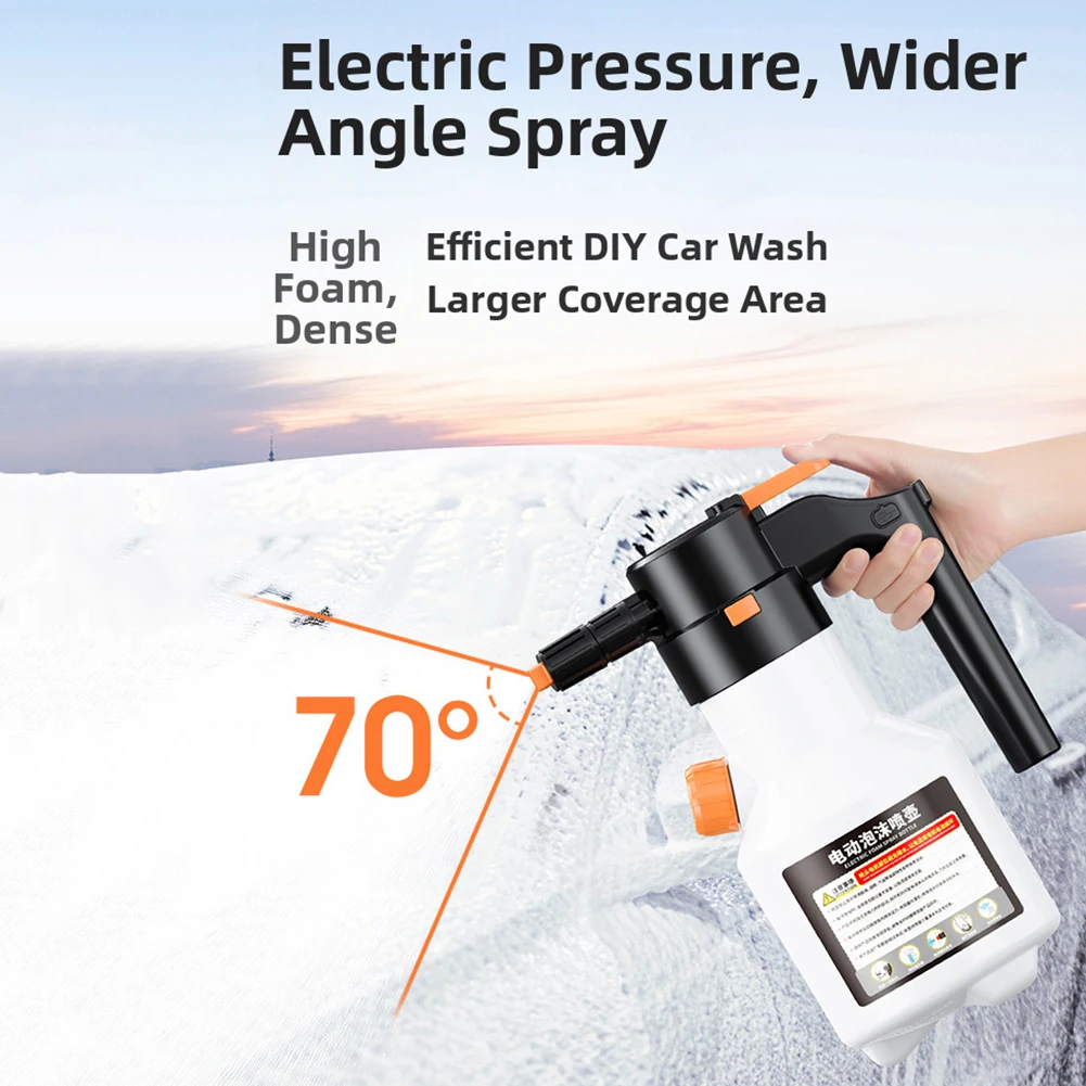 2L Electric Car Wash Foam Spray Pot Household Hand-Held Car Wash Spray Gardening Air Pressure Spray Foam Pot
