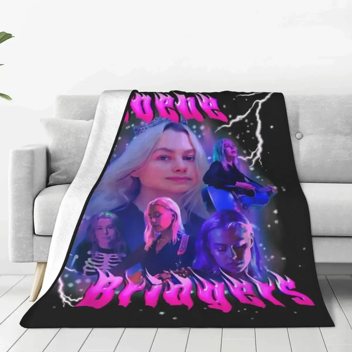 

Phoebe Bridgers Blankets American Singer Purple Camping Flannel Bedding Throws Soft Warm Living Room Custom Bedspread Gift