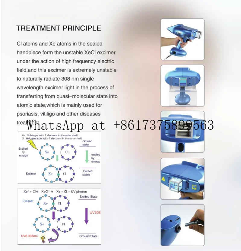 308nm Excimer UVB Therapy Device Non-invasive Painless for Psoriasis Vitiligo Eczema  Disease Treatment