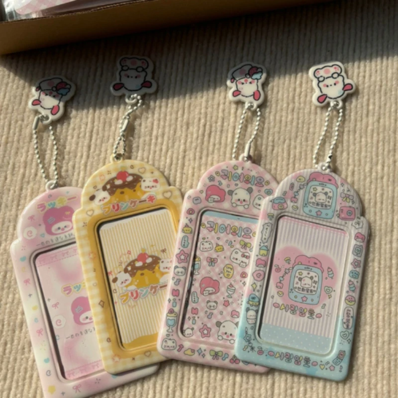 New Arrival 3 Inch Cute Cat Camera Picture Frames with Chain Idol Photo Album Protective Sleeves Kawaii Photo Pendant Gifts 2024