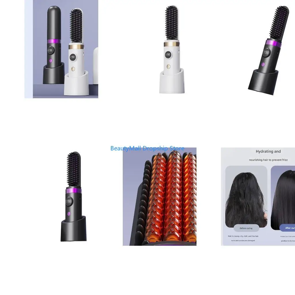 40JD Hair With Detachable Charging Stand And Anti Tangling Bristles For Different Hair Types Hair Styling Brush