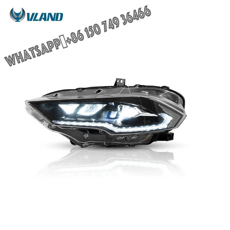 

VLAND Full LED Headlights Car HeadLight Assembly 2018 2019 2020 With Welcome Breathing Lamp for Ford Mustang