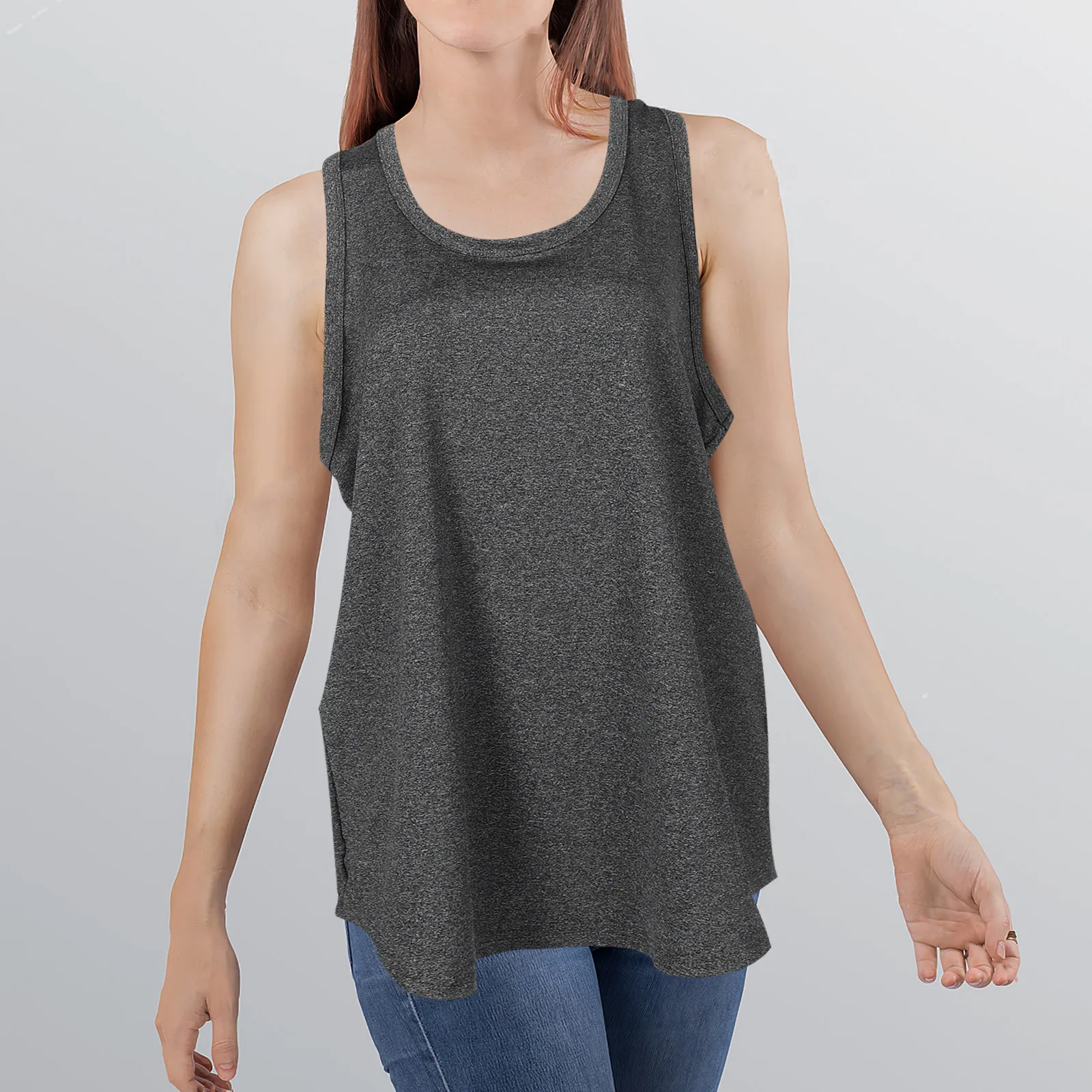 

Женский спортивный топ для йоги без рукавов, быстросохнущий, дышащий, из легкого хлопка, для фитнеса, тренировок, бега и повседневной носки