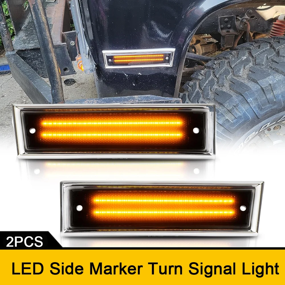 2x LED Front Bumper Side Marker Parking Lights No Error For Chevy Suburban C10 C20 K10 K20 K5 Blazer GMC C1500 C2500 C3500 Jimmy