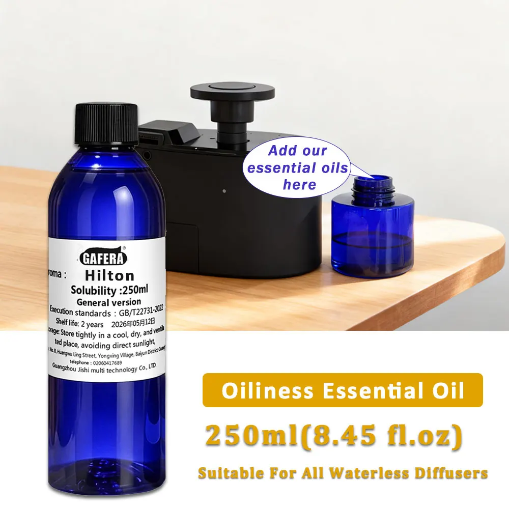 GAFERA 250ml (8.45 fl.oz) Hilton Fragrant Essential Oils - For All Waterless Diffuser, Hotel Aroma Machine Replenishes Essence