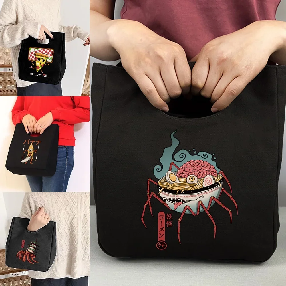 Thermal Lunch Dinner Bag Organizer Anime Canvas Child School Picnic Travel Breakfast Box Food Insulated Handbags Cooler Bags