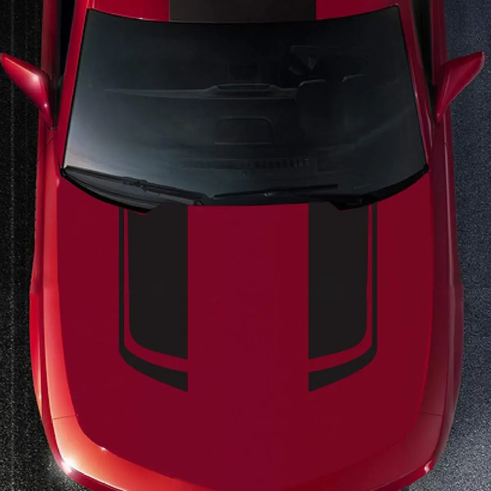 

2Pcs Car Hood Strip Decals PVC Auto Racing Stripes Universal Vinyl Sticker Modified Front Bumper Hood Vehicle Decoration