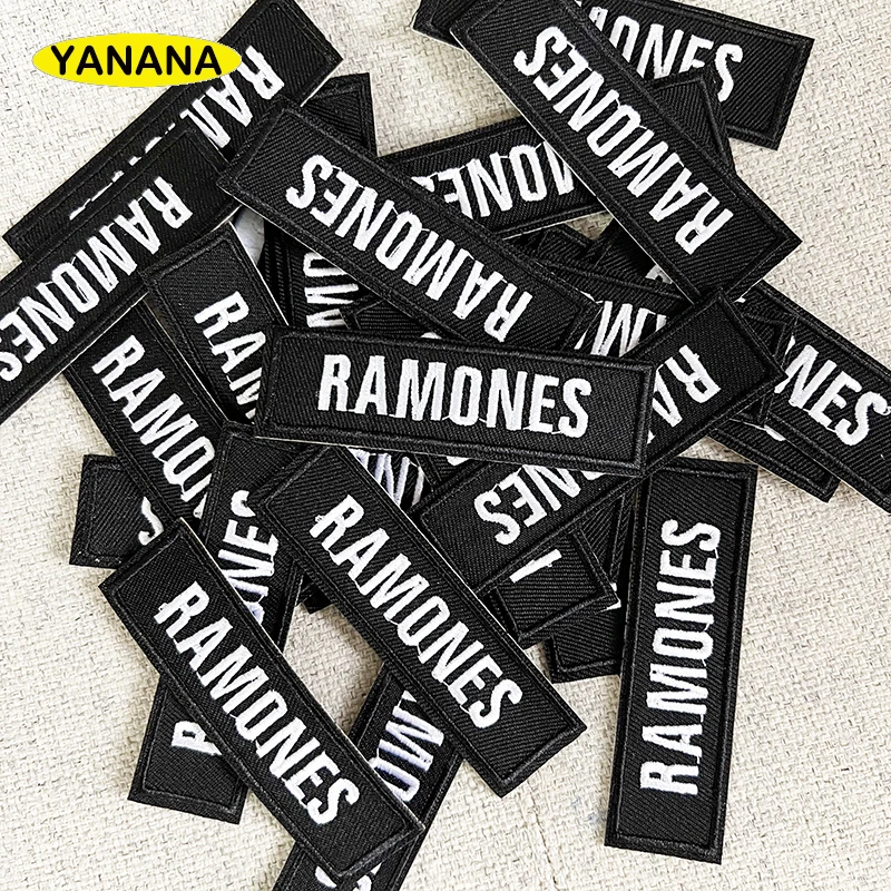 

one PCS black Letter Patches for Clothing DIY Stripes Written Words Sticker Clothes Stickers