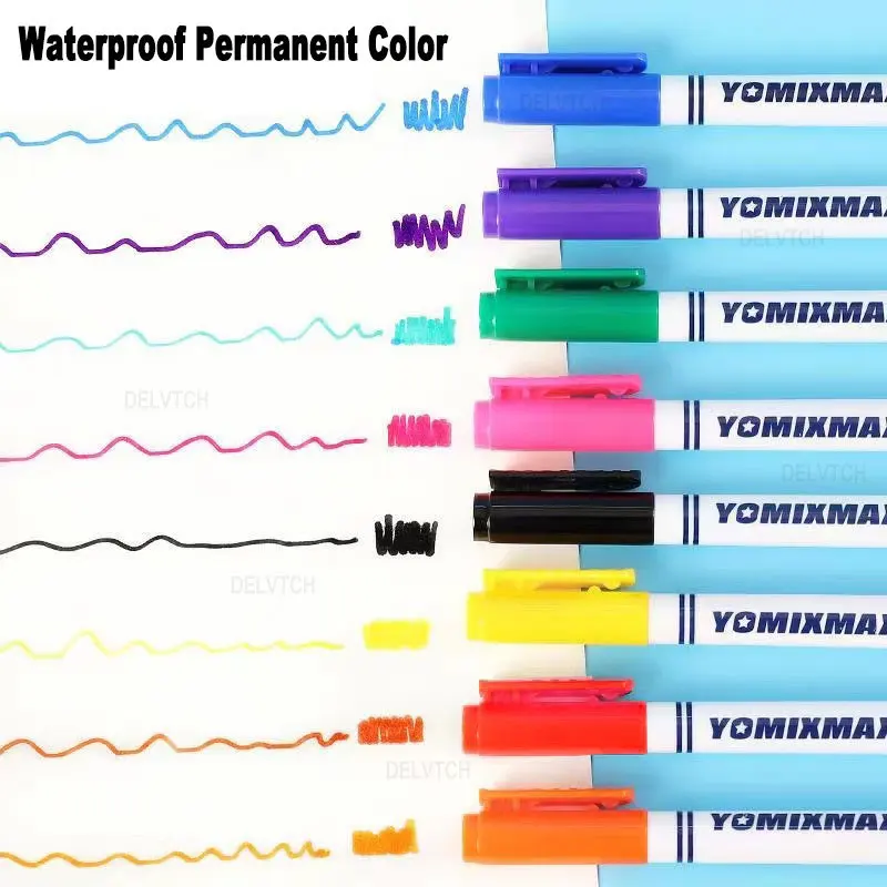 Imagem -04 - Waterproof Permanent Color Fabric Textile Marker Caneta para T-shirt Sapatos Roupas Madeira Pedra Arte Faça Você Mesmo Graffiti Desenho Pintura Pcs