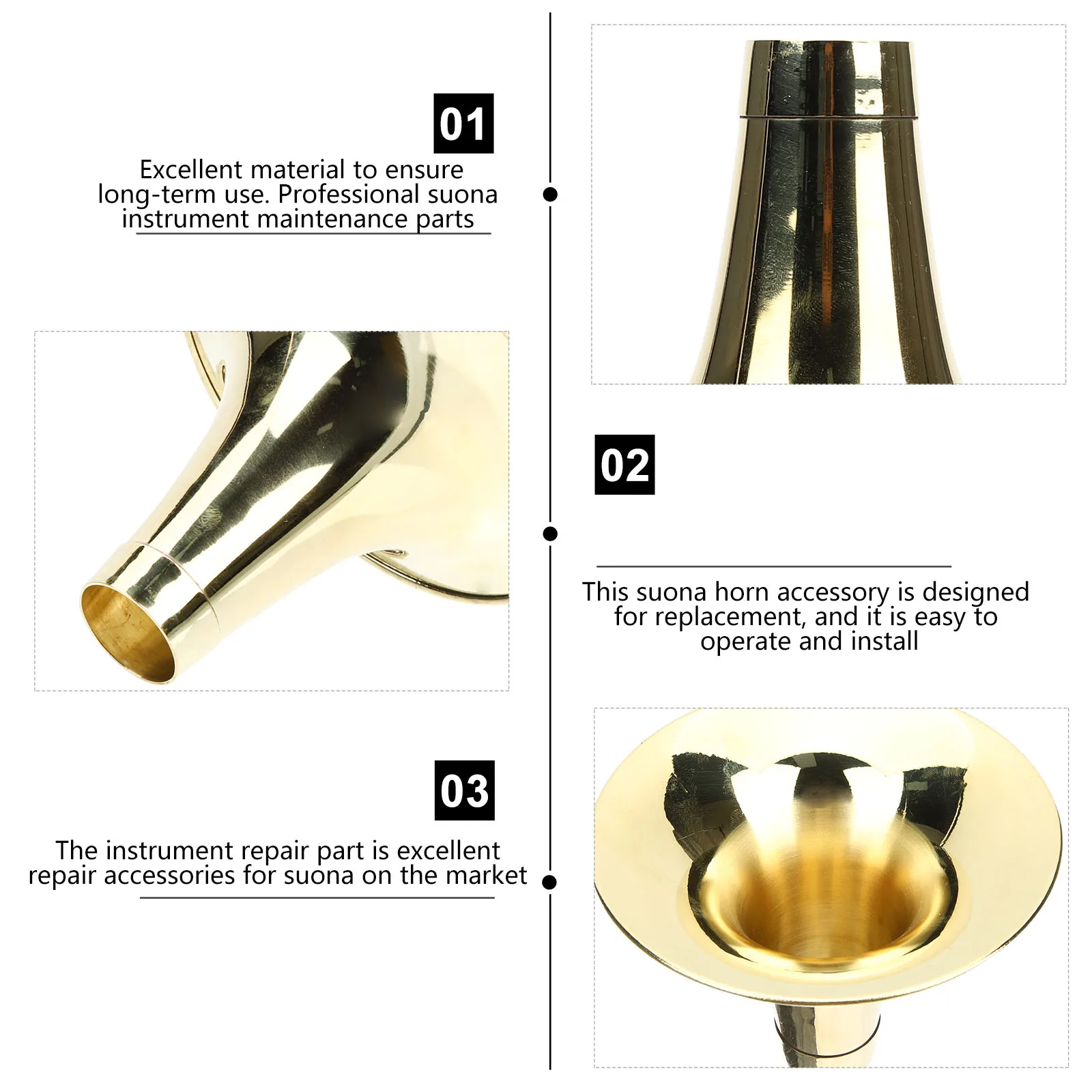 

Professional Accessory Replacement Part Brass Thickened Repair Instrument Component For Beginners Experts Durable Suona Bowl