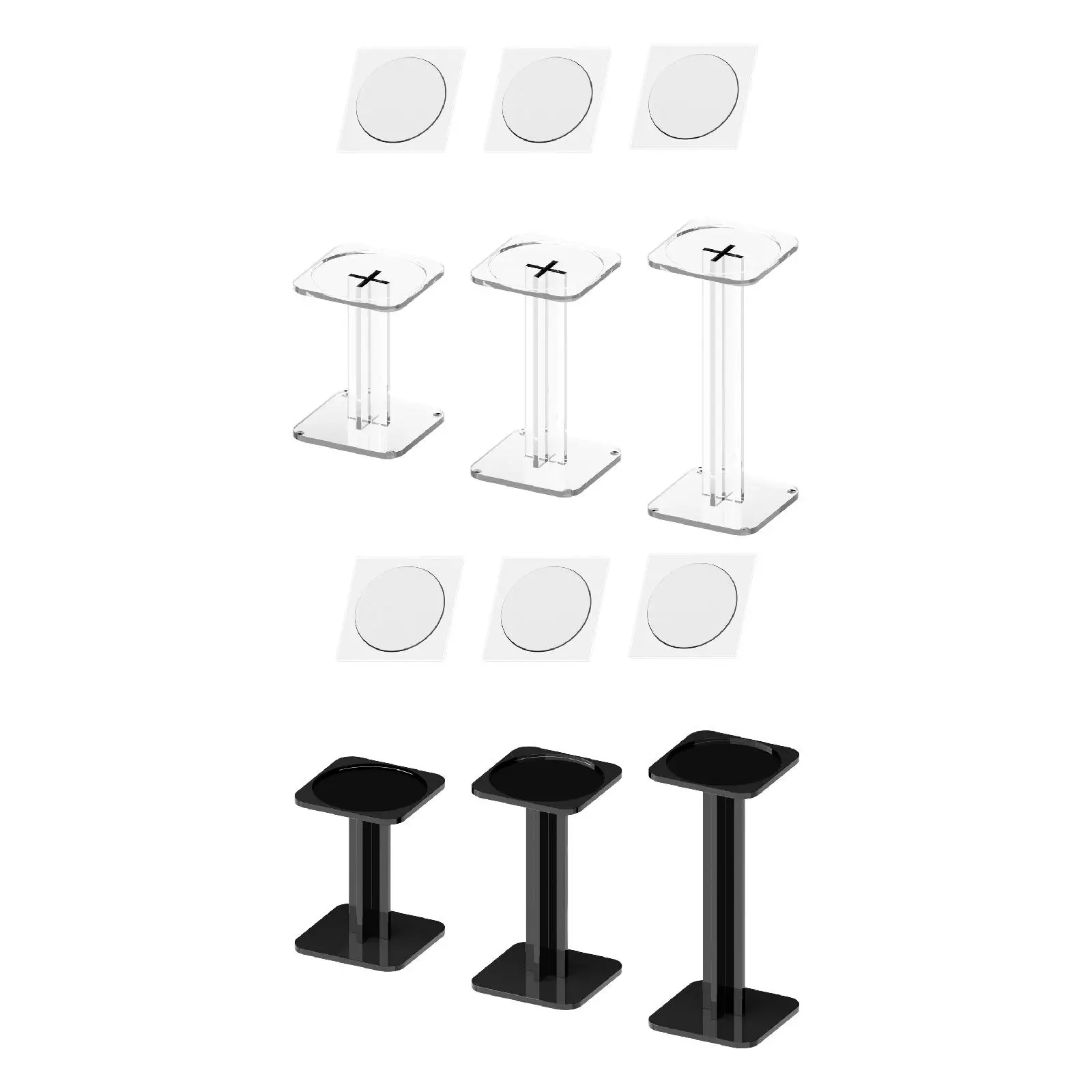 3Pcs Acrylic Combat Risers Display Stands Flights Rack Showcase Desk Holder for Countertop Players Studio Workshop Board Game